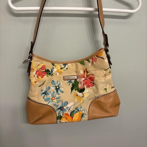 Caribbean Joe Floral Canvas Shoulder Bag - Picture 1 of 6
